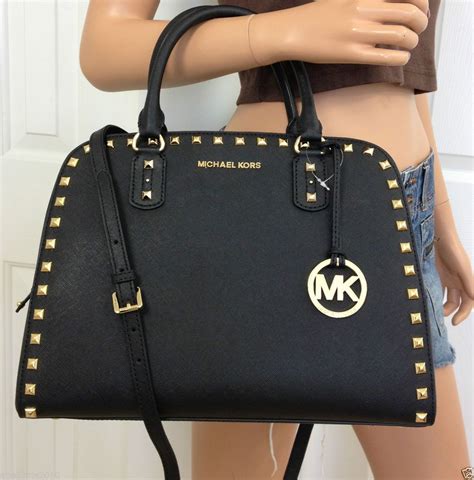 michael kors gold madallia black bag|Michael Kors gold handbags outlet.